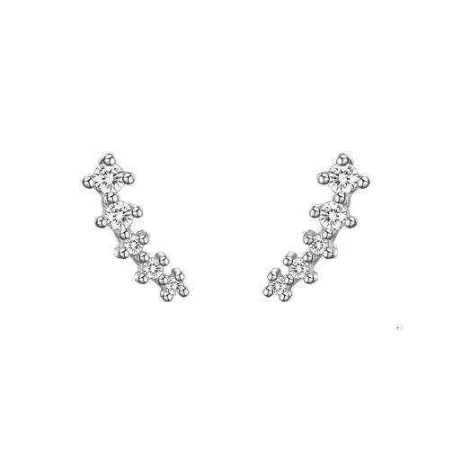 Fashion Simple Meteor Row Dia Shiny Ins Niche Design Versatile Fresh High-end Light Earrings