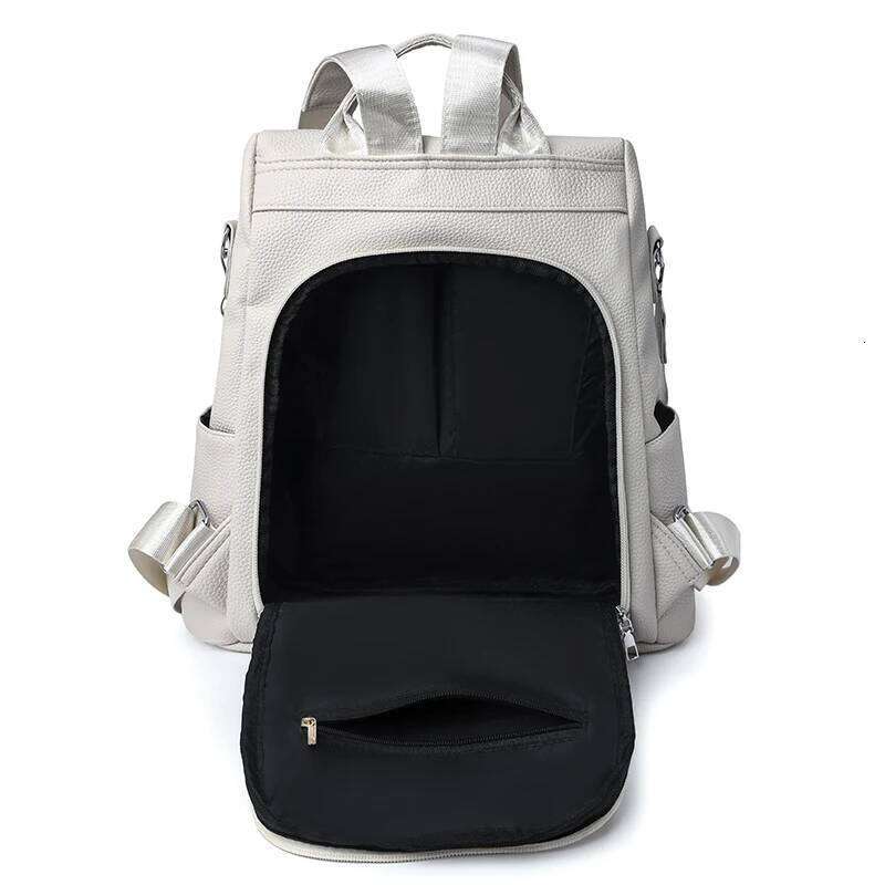 Fashion Womens PU Anti-theft Backpack Tassel Decorative Casual Travel Female Shoulder Bag Large Capacity Student School Pack