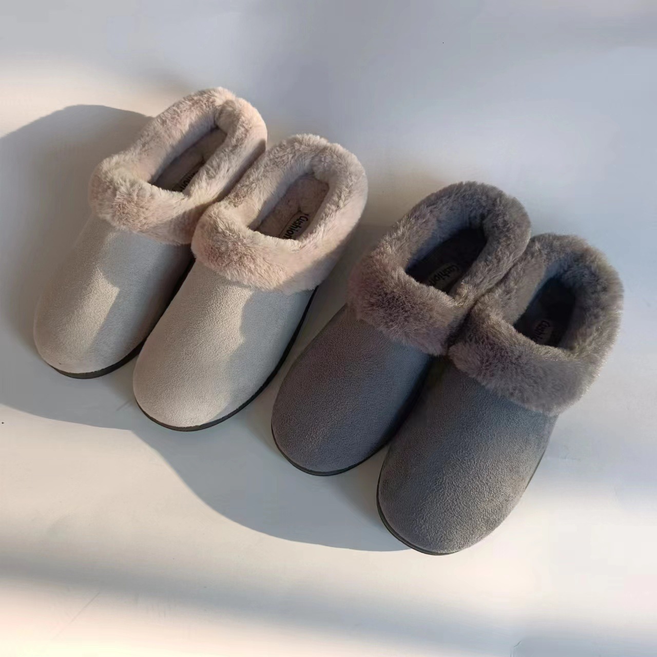 Suede Size Shoe Tree Home Cotton Slippers ddmymarket