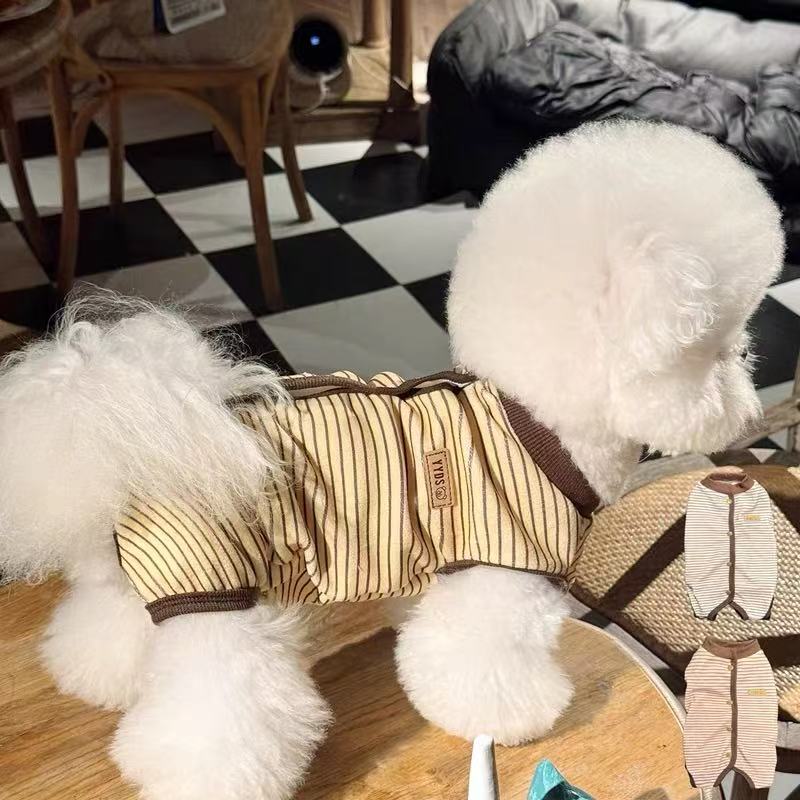 T1338 Super dirt-resistant Maillard color belly coat Teddy Bichon autumn and winter pet belly coat small dog clothes