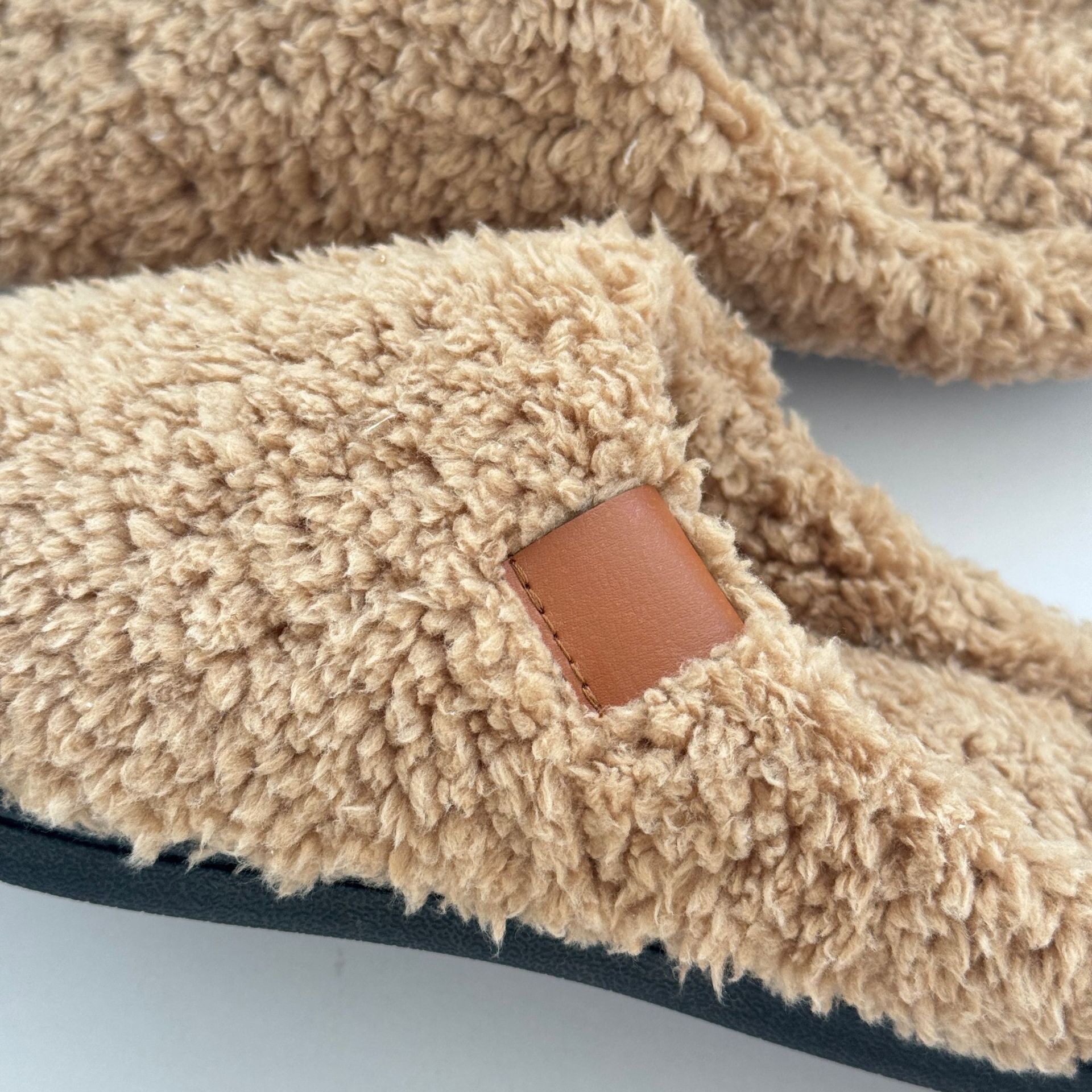 Cotton Velvet Leather Label TPR Soft Bottom plaid Men and Women Same Style Home Slippers ddmymarket