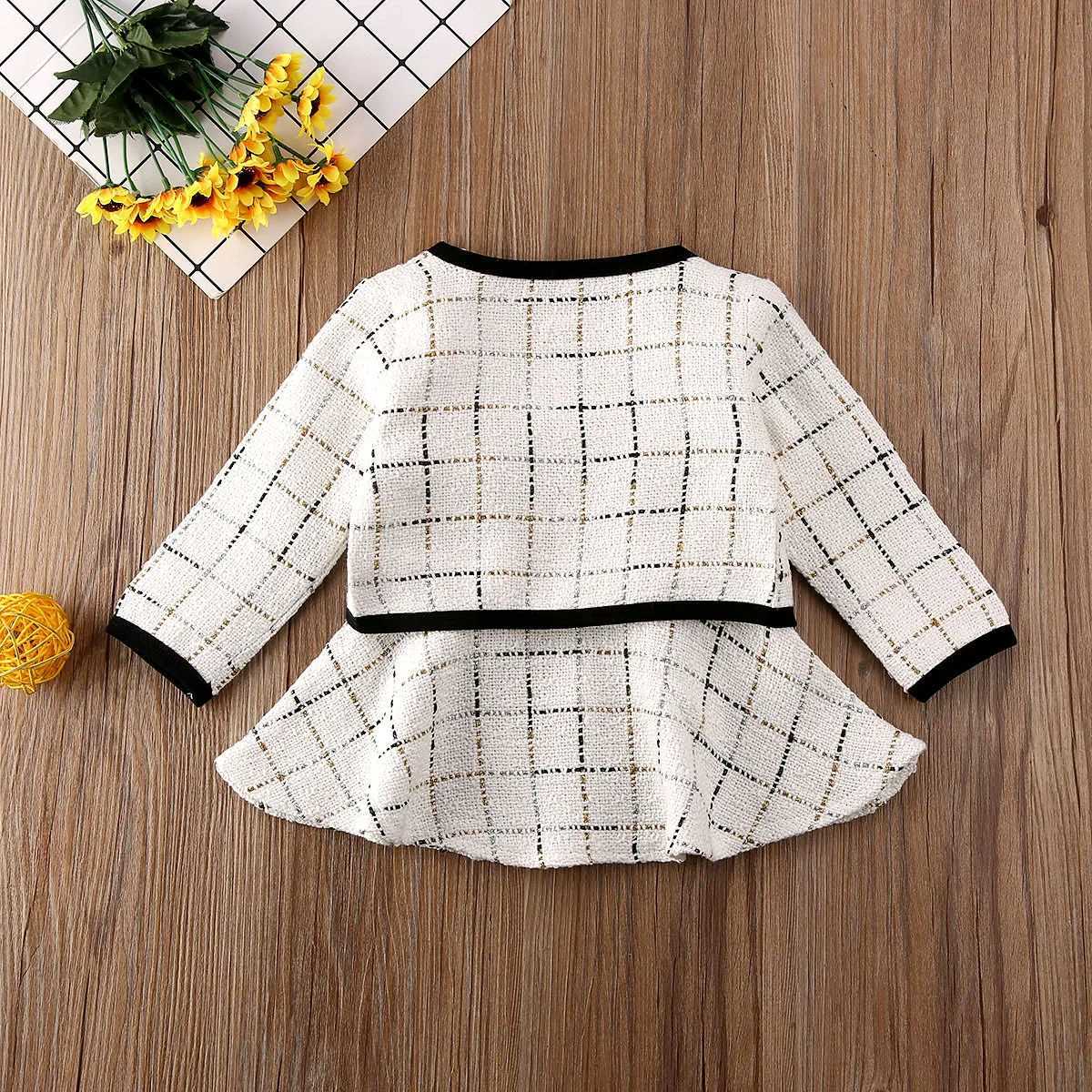 2020 Baby Spring Autumn Clothing Winter Toddler Baby Girls Clothes Plaid Coat TopsTutu Dress Formal Party Elegant Outfit Set L250926ID7J