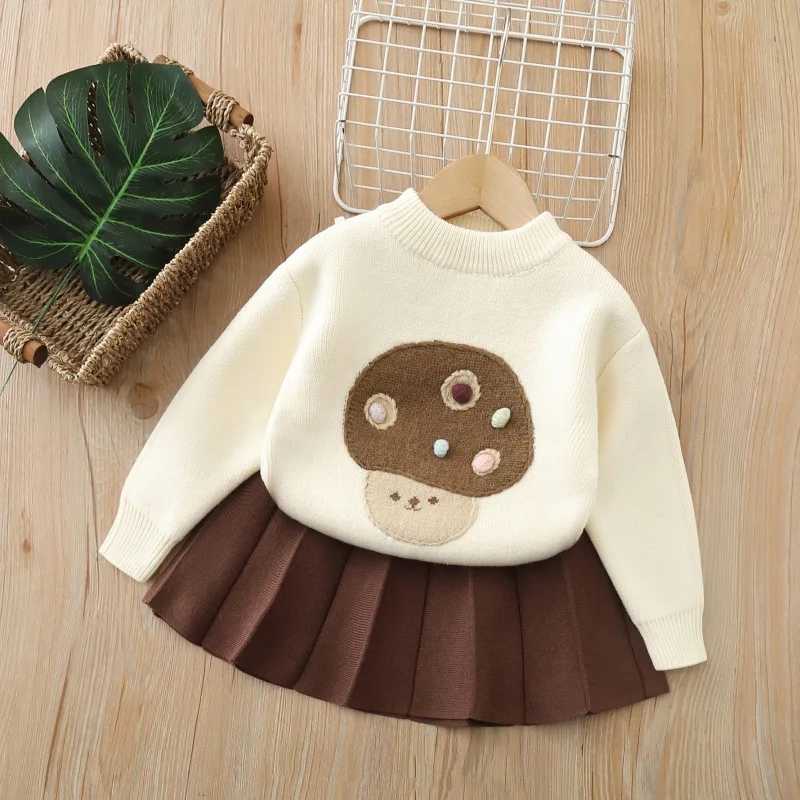 Suit 2025 Autumn and Winter New Childrens Clothing Korean Style Girl Baby Fashion Cute Round Neck Sweater Short Skirt Two Sets L2509262GQW