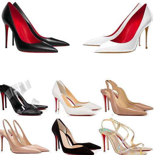 Women High Red Heels Shoes Designer Soled Peep Pointed Toe Sandals 6cm 8cm 10cm 12cm Nude Black Patent Leather Woman Pumps size 35-43 top 11A