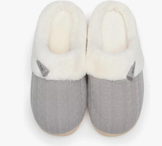 Knitted Fabric Cotton Slippers with Horn Buckle ddmymarket