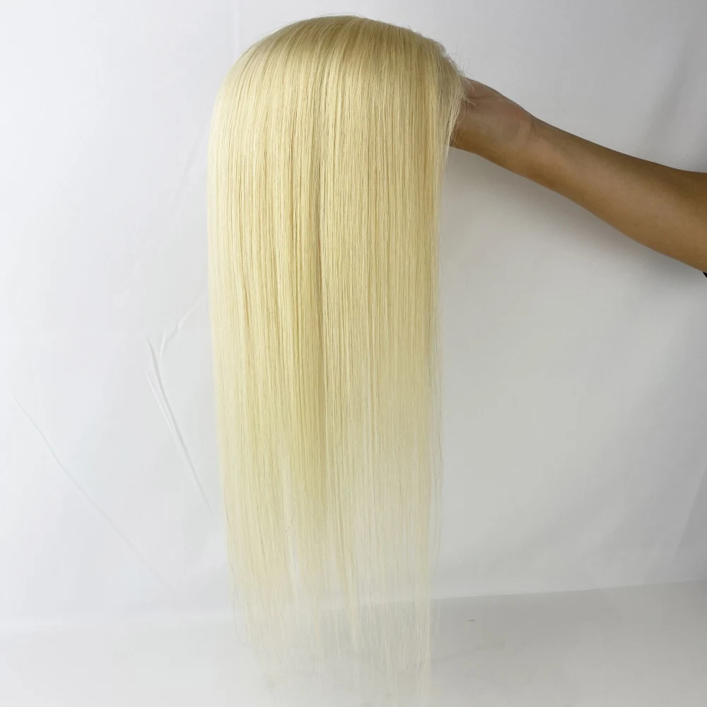 Silk Top Lace Closure #613 Blonde Silicone Skin Base Human Hair topper toupee for white women with Baby Hair with clips raw virgin Hair Extensions Top