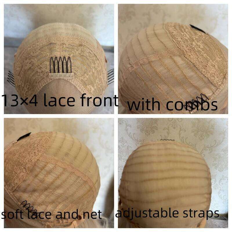 13x4 Ombre Icy Platinum Blonde HD Synthetic Lace Front Free Part Womens Wig Natural Wigs Gift For Her Straight Hair 12''