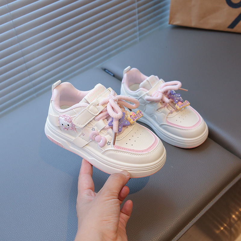 Women's sports shoes autumn new cartoon women's shoes leather breathable large children's shoes nylon buckle small children's shoe