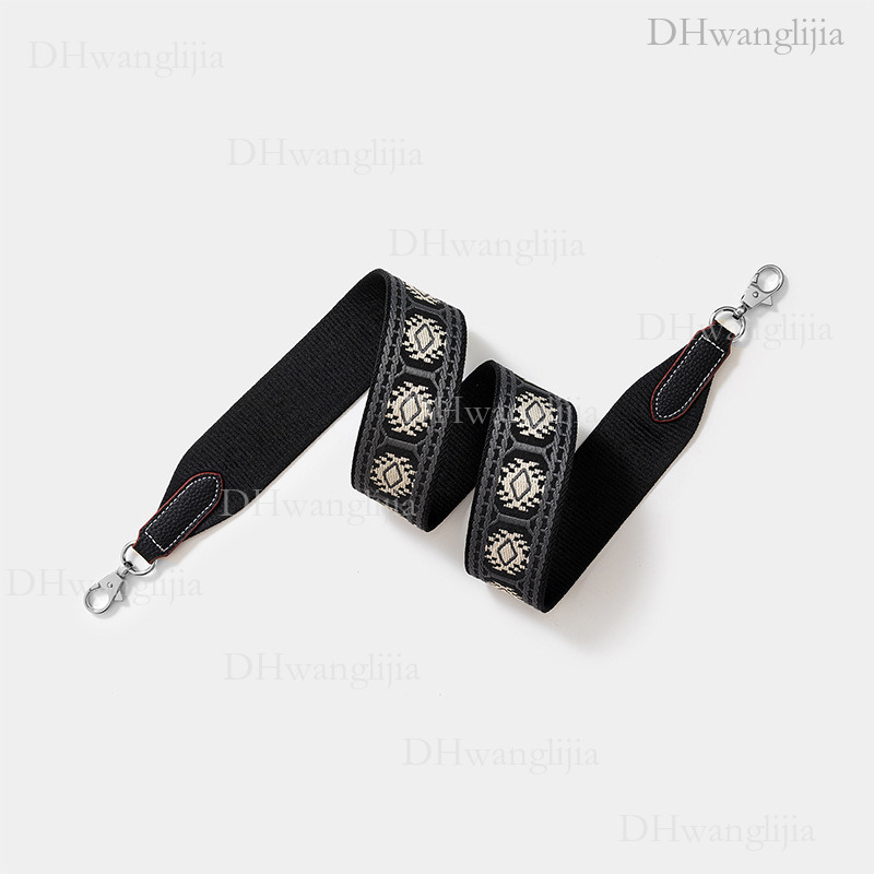 DH Luggage Accessories Rhombus Embroidery Pattern Ribbon Shoulder Replacement Bag Strap