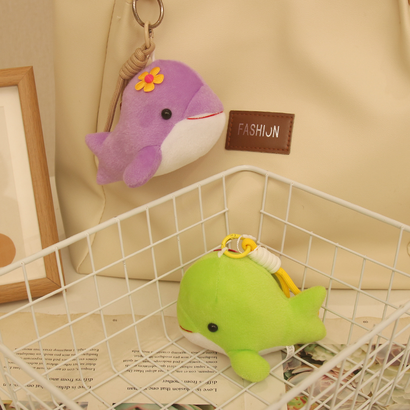 Little Flower Dolphin Plush Toy Pendant Simulation Marine Animal Doll Pendant