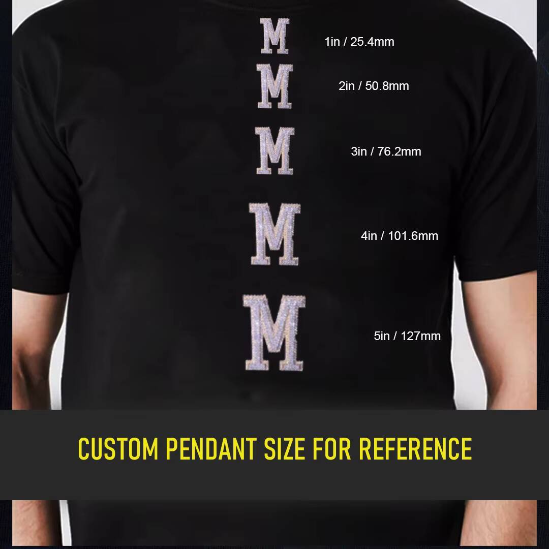 Custom Pass Diamond Tester Iced Out Vvs Moissanite Hip Hop Letter Pendant Mossanite Alphabet M Initial Letter Pendant