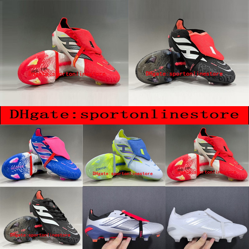 Send With Bag Football Boots 30th 26 Elite Tongue Fold Laceless Laces FG Mens Soccer Cleats Comfortable Training leather Football Shoes kids outdoor