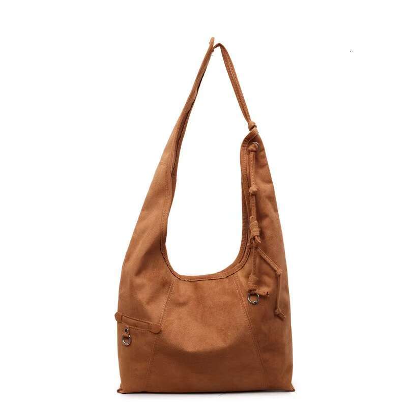 Vintage Suede Designer Tote Autumn Half Moon Hobos Women Shoulder Bag High Quality Frosted Handbag Fashion Shopper Purses totebag