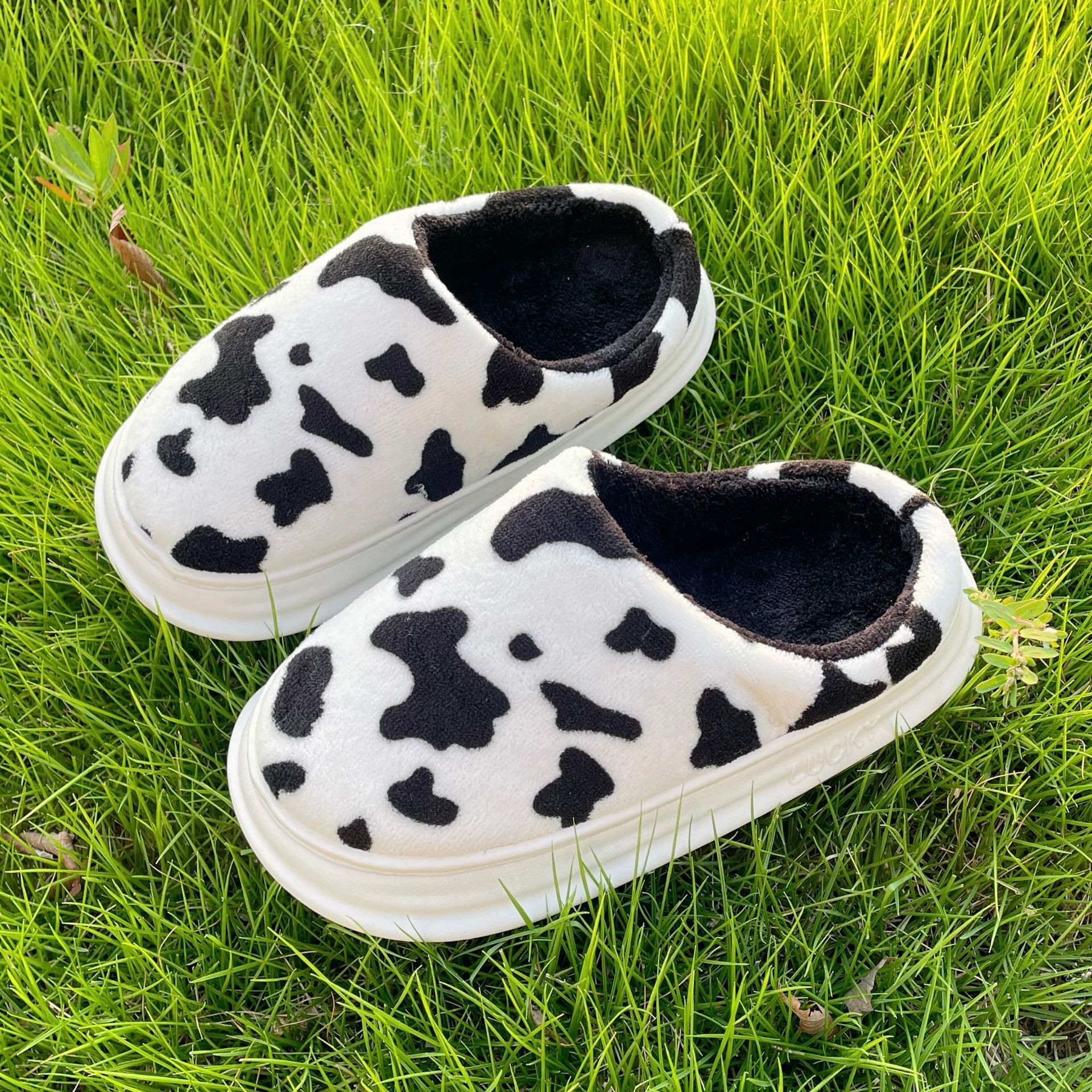 Imitation Cow Thick Sole Durable Parent-Child Home Cotton Slippers ddmymarket