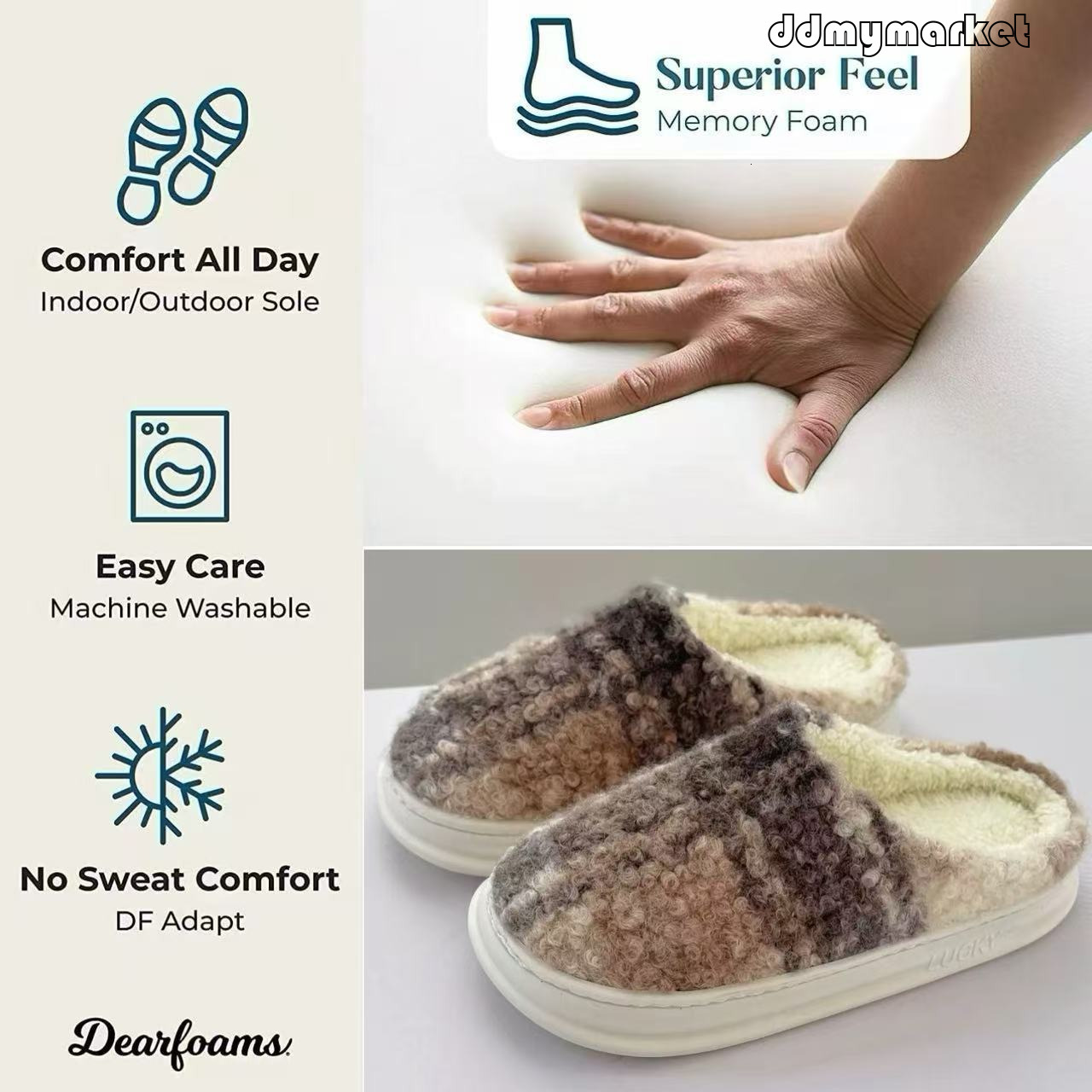 Floral Women's Bag Heel Warm Non-Slip Postpartum Shoes Comfortable Home Mid-Calf Cotton Slippers for Men ddmymarket