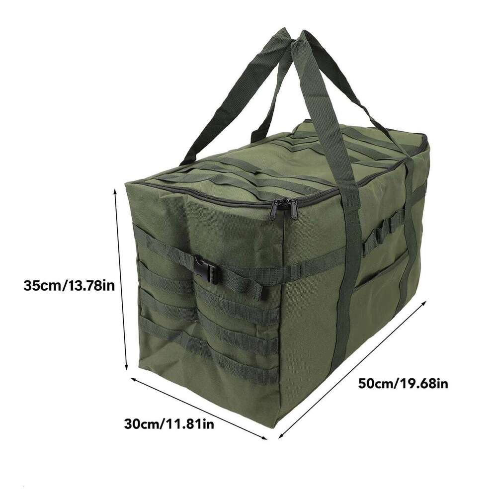 53L Storage Carrying Bag Large Capacity Thickened Oxford Fabric Waterproof PVC Inner Camping Cooking Utensils Organizer