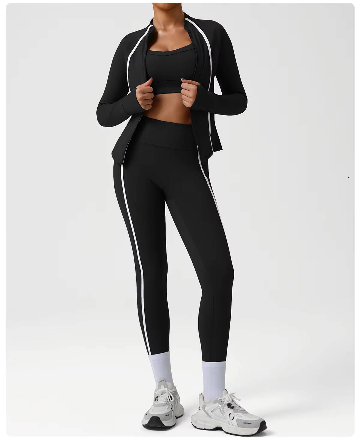 Breathable Fitness Womens Jacket Tight Yoga Exercise Longsleeved Quickdrying Zipper Coat