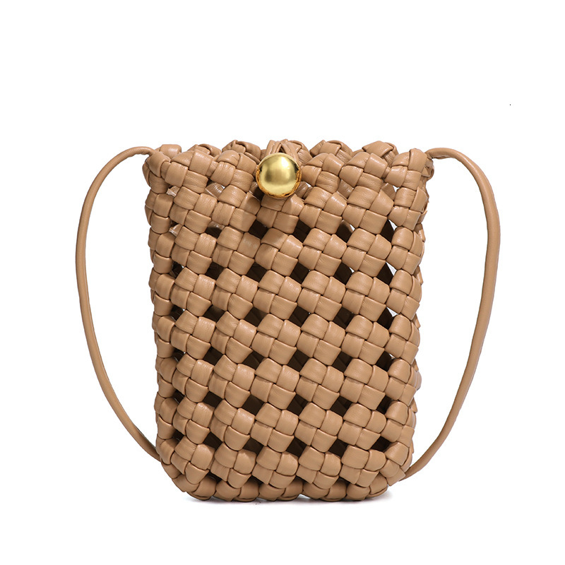 Milad Style Handwoven Convenient Compact Mini Shoulder Crossbody Phone with Gold Plated Buckle Small Square Bag
