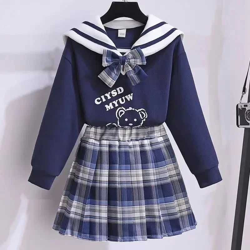 Girls New AllMatch Pleated ChildrenS Summer Skirt With Inner Safety Pants JK Academic style Student Japanese Kogyaru Uniform L2509268ZCV