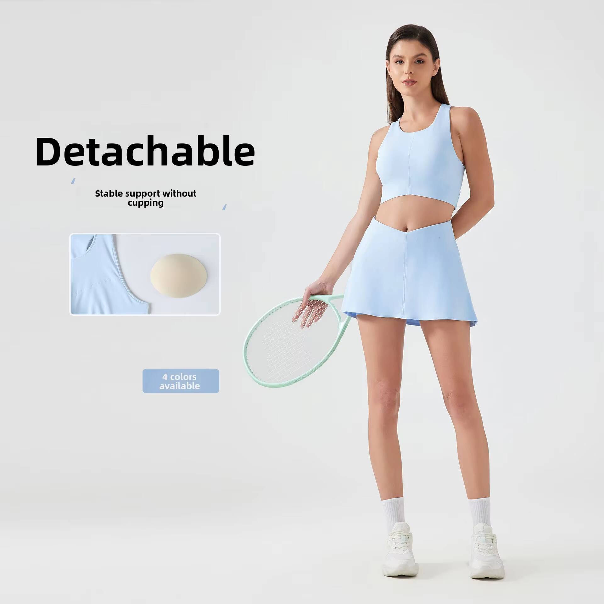 New HighIntensity VestStyle Sports Bra with Racerback Design NakedFeel Gathering Side Support Plus Size Yoga Bra