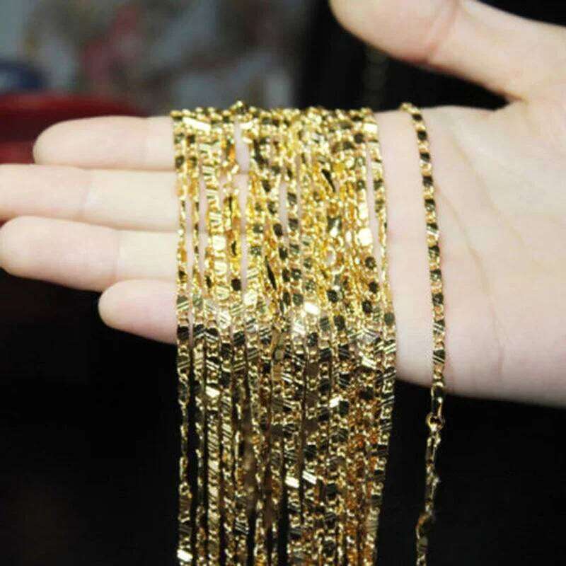 New Sier Exquisite Fashion Gold Filled Necklace For Women Men Size 16-30 Inch Jewelry Chain Wholesale