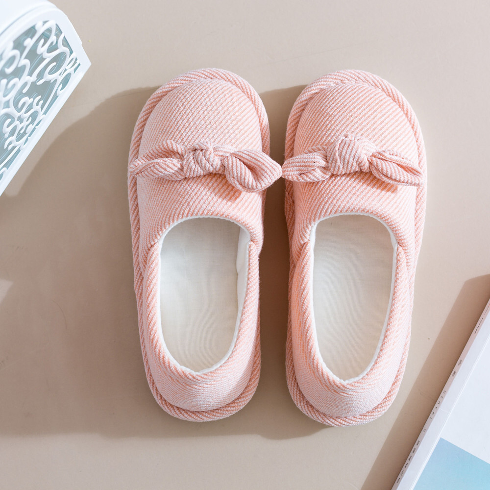 2021 Four Seasons All-Cotton Knitted Maternity Slippers for Postpartum Women with Heel Cover ddmymarket