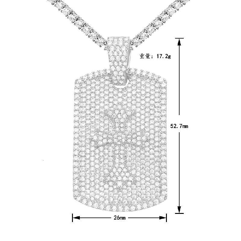 Hot Sale NewS925Silver Full Inlaid Moissanite square Fashion Hip Hop Pendant