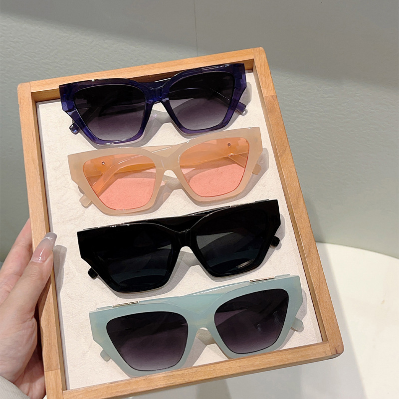 2025 New European American High End Cat Eye Sunglasses Over sized Unisex Versatile Face Slimming Shades