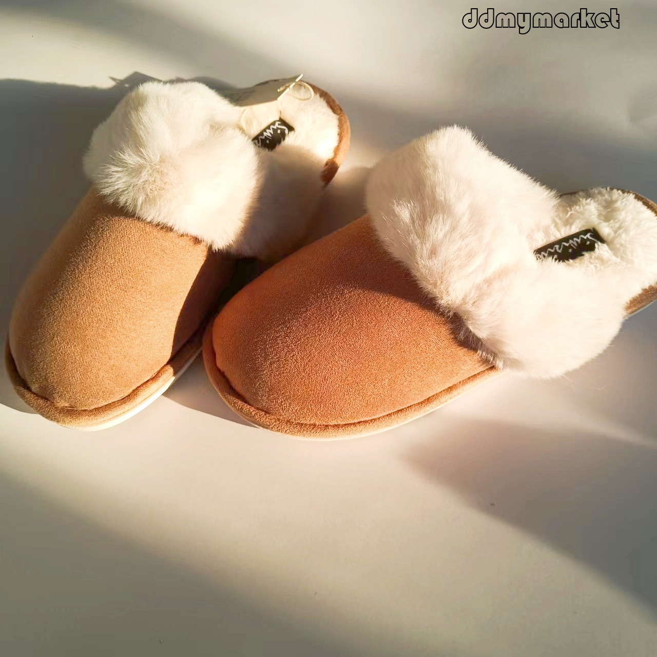 Furry Shoes TPR Sole Couple Autumn Winter Warm Home Cotton Slippers ddmymarket