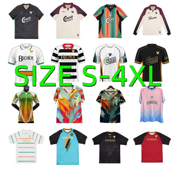 25 26 Venezia FC Soccer Jerseys 2025 2026 home Black Away White Third Blue 4th Red 10# ARAMU 11# FORTE Venice 2023 2024 BUSIO 27# Football Shirts Adukt Kids Kit Uniforms