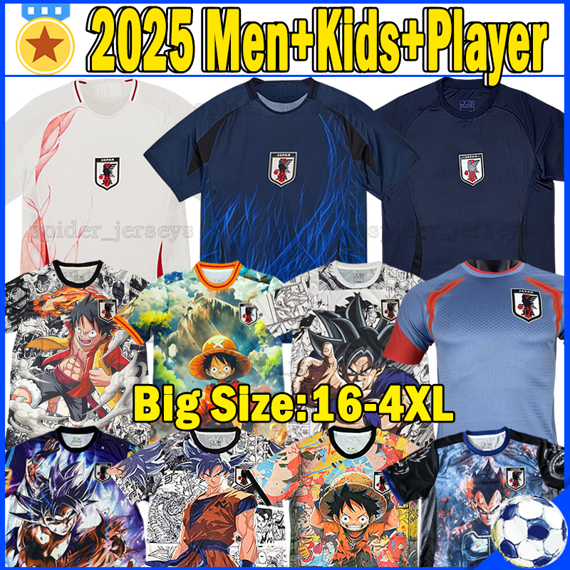 XXXL 4XL 2025 2026 JaPaN Soccer Jerseys fans Player version Long sleeve 24 25 26 Kami cartoon YEARS AYASE K.NAKAMURA MINAMINO OGAWA KAMADA Kids kits football shirts