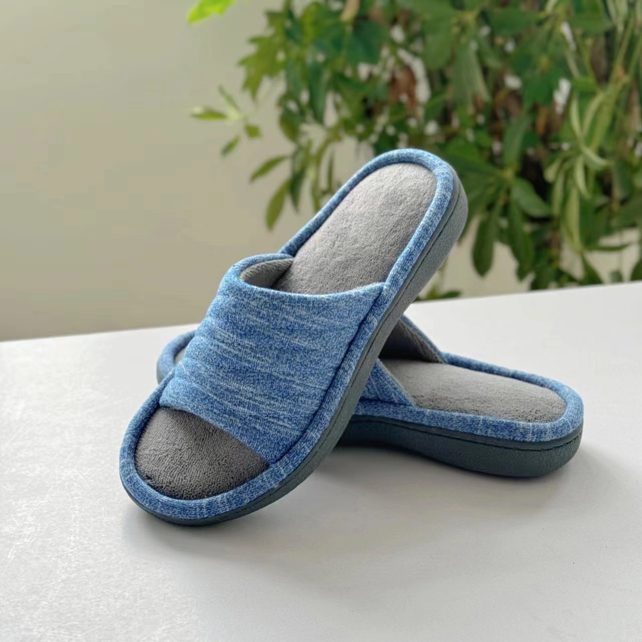Spring Summer Autumn Anion Memory Foam Open Cotton Slippers ddmymarket