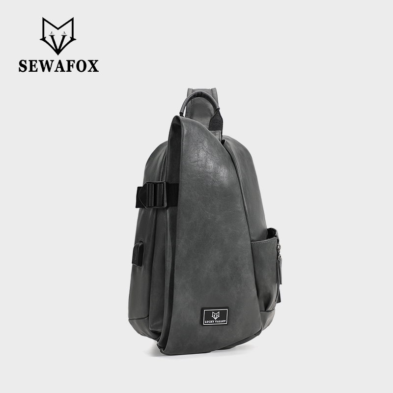 Sewafox Men's Crossbody Bag Waterproof Anti-Theft Men's Shoulder Bag Suitable for Travel and Daily Use 8L Gray