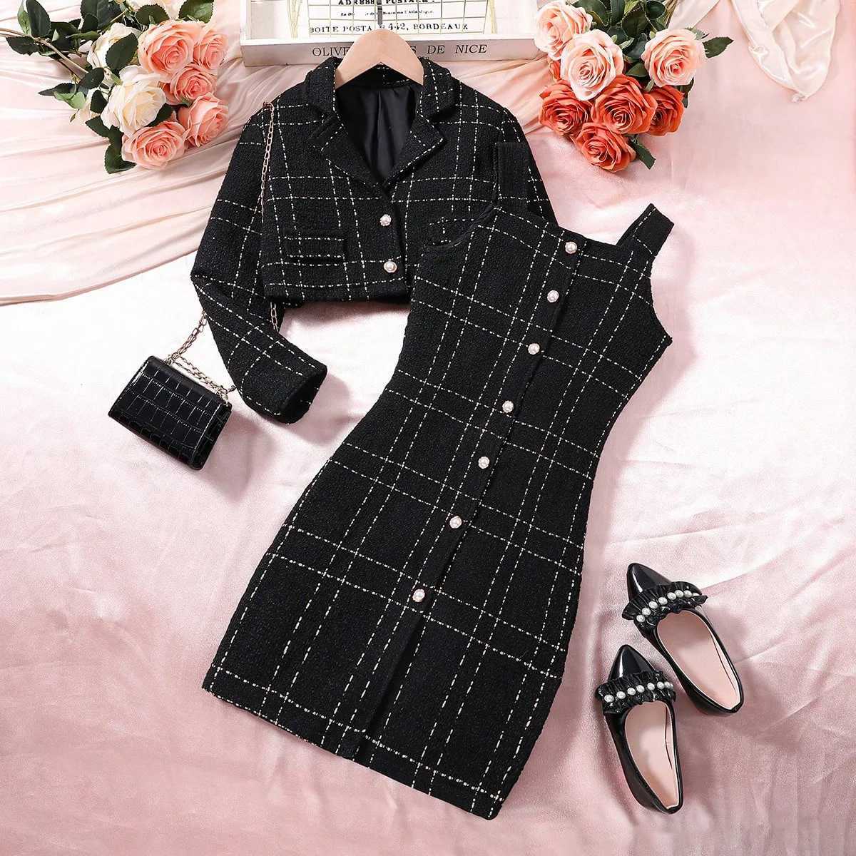 Teen Girls Clothing Sets New Autumn Children Girl Elegant Coat and Dress 2pcs Clothes Suit Kids Girl Princess Birthday Clothes L250926E2ZB
