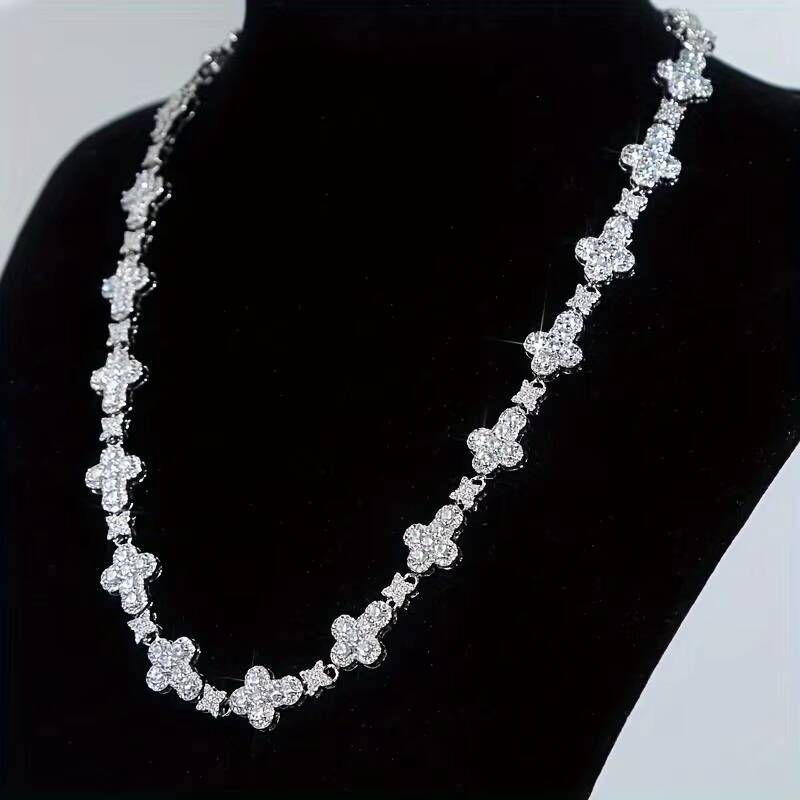 3mm 4mm 5mm 6mm VVS Moissanite diamond Tennis Necklace 925 Silver Cold Hip Hop Chain Factory Wholesale Price