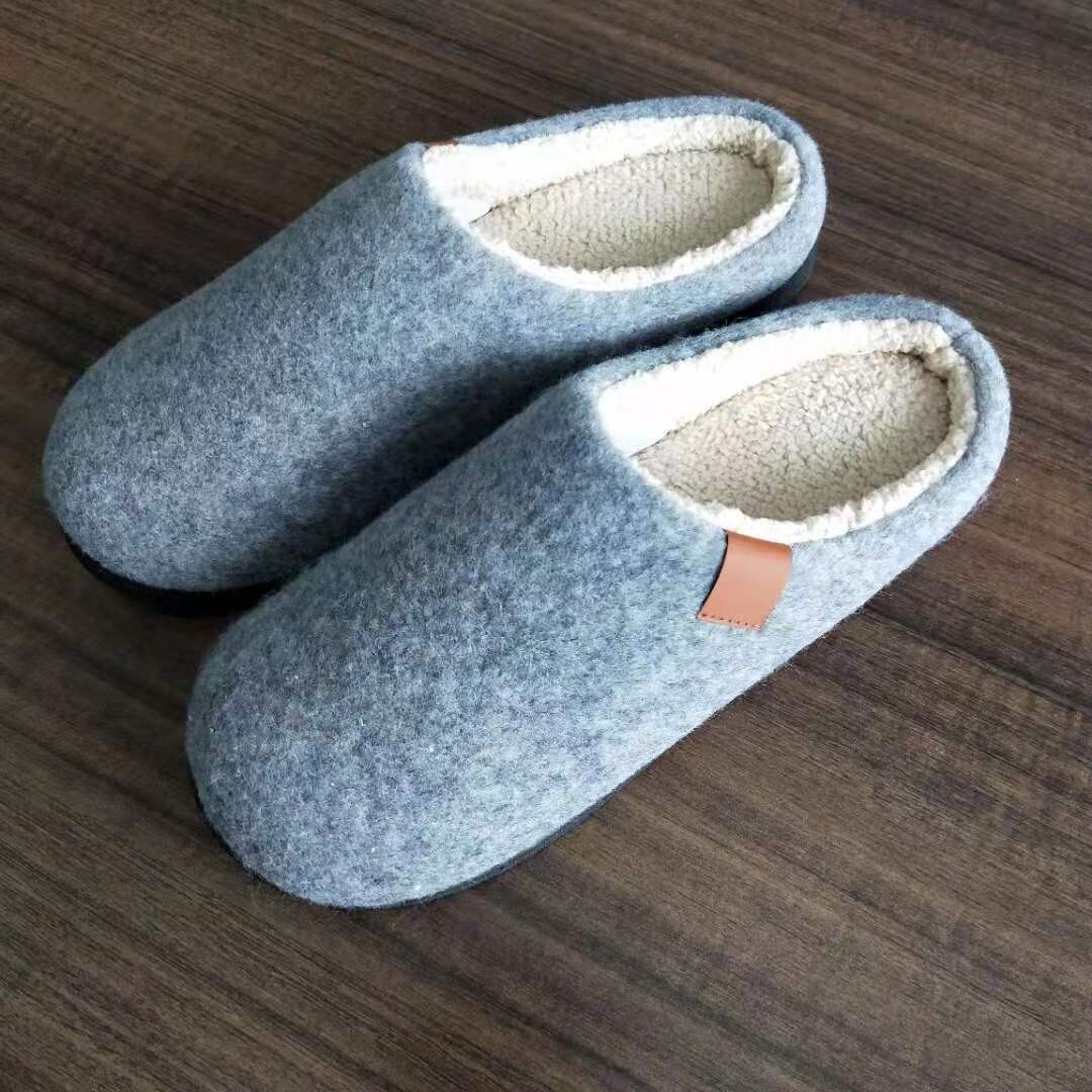 Autumn Winter Flat Sewn Shoes Warm Home Nordic Large Memory Foam Slippers Men's Size ddmymarket