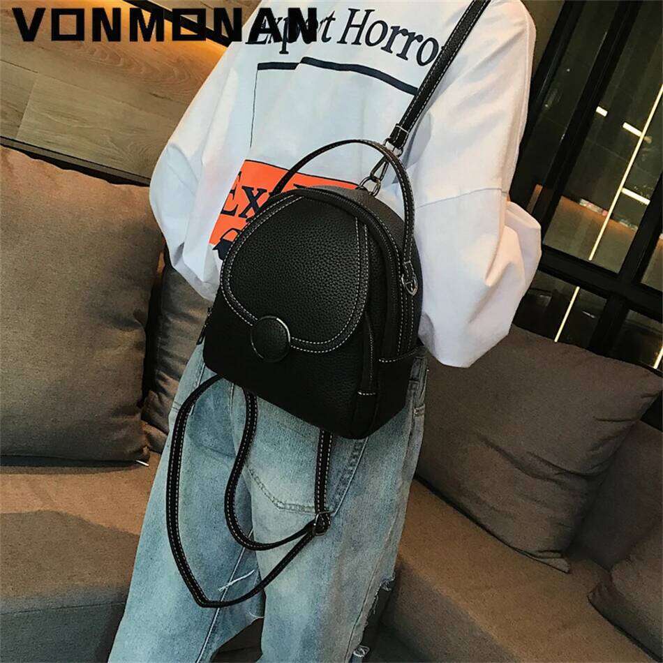 New Designer Fashion Women Leather Backpack Mini Soft Touch Multi-Function Small Rucksack Female Ladies Shoulder Bag Girl Purse