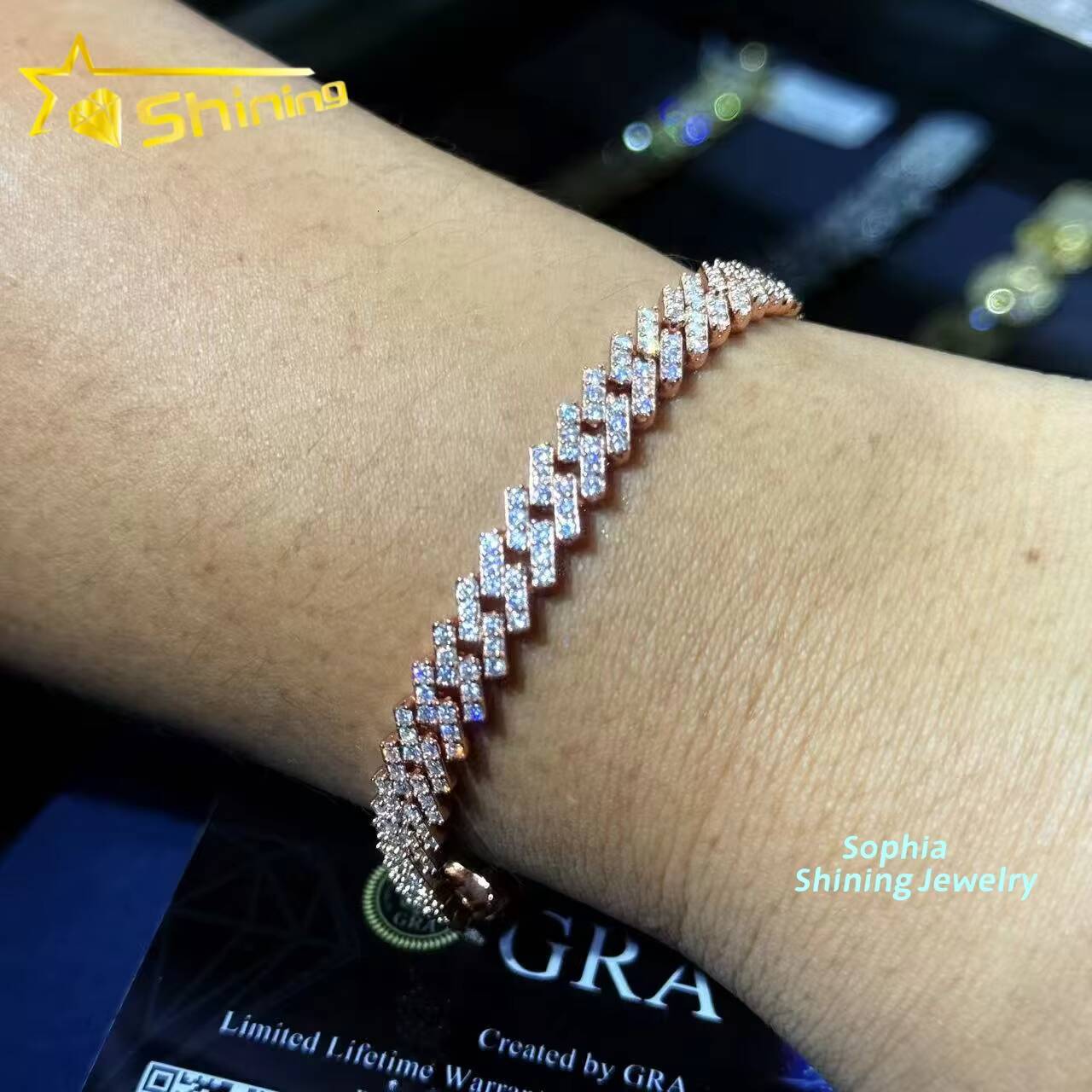 New Style Sterling Silver 5MM VVS Moissanite Diamond Cuban Link Chain Gra Certified Hip Hop Jewelry Iced Out Link Bracelet Men