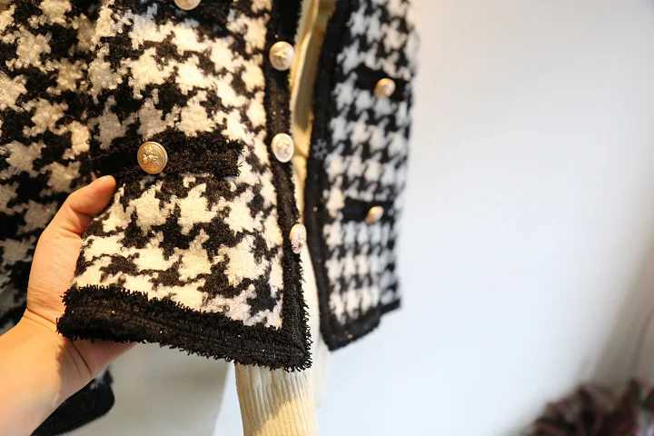 Tweed Kids Clothing Sets 2025 Spring New Girls Elegant Small Plaid coat Skirt Twopiece Set Baby Dresses L250926BMCW