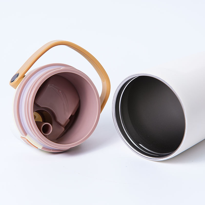 30oz Insulated Stainless Steel Water Bottle with Two-Way Spout, Built-In Straw and Bucket Handle, Made for Travel, School, and Sports, 30oz, BPA Free,