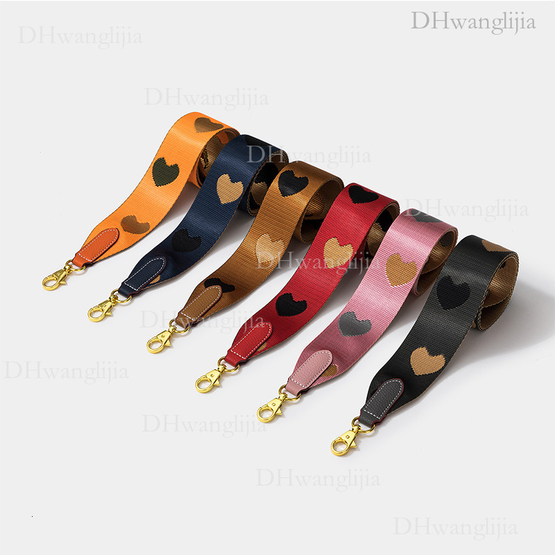 DH Luggage Accessories Heart-shaped Woven Wide Kelly Evelyn Single Shoulder Crossbody Bag Replacement Strap with Gold Buckle