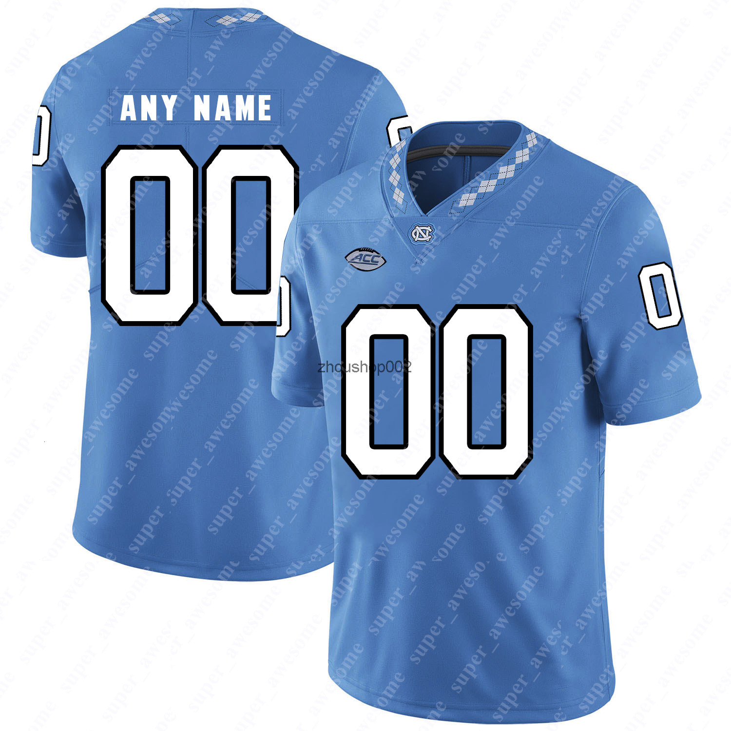 UNC Football Jersey Don Chapman Storm Duck Tyrone Hopper Khadry Jackson Eugene Asante Xach Gill Raymond Vohasek Trey Morrison Jahlil Taylor Tony Grime