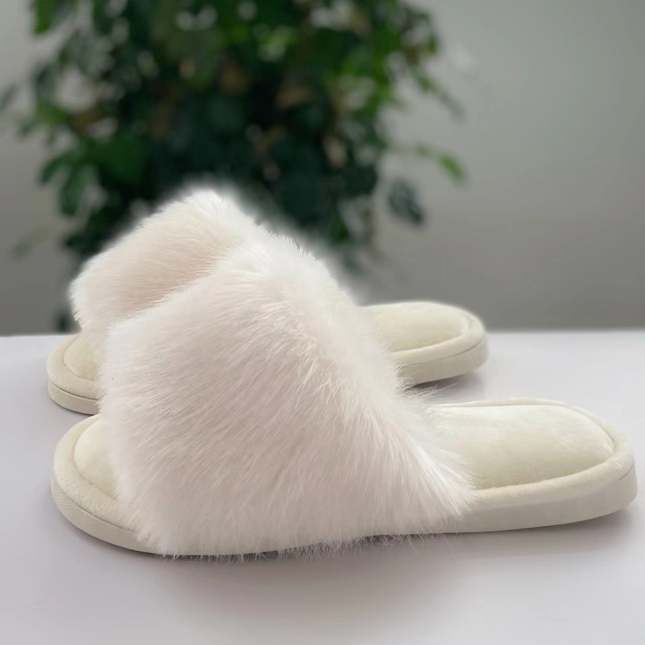 Large Plush Autumn Winter Cute Open-toe Women's Fashion Internet Celebrity Home Cotton Slippers ddmymarket