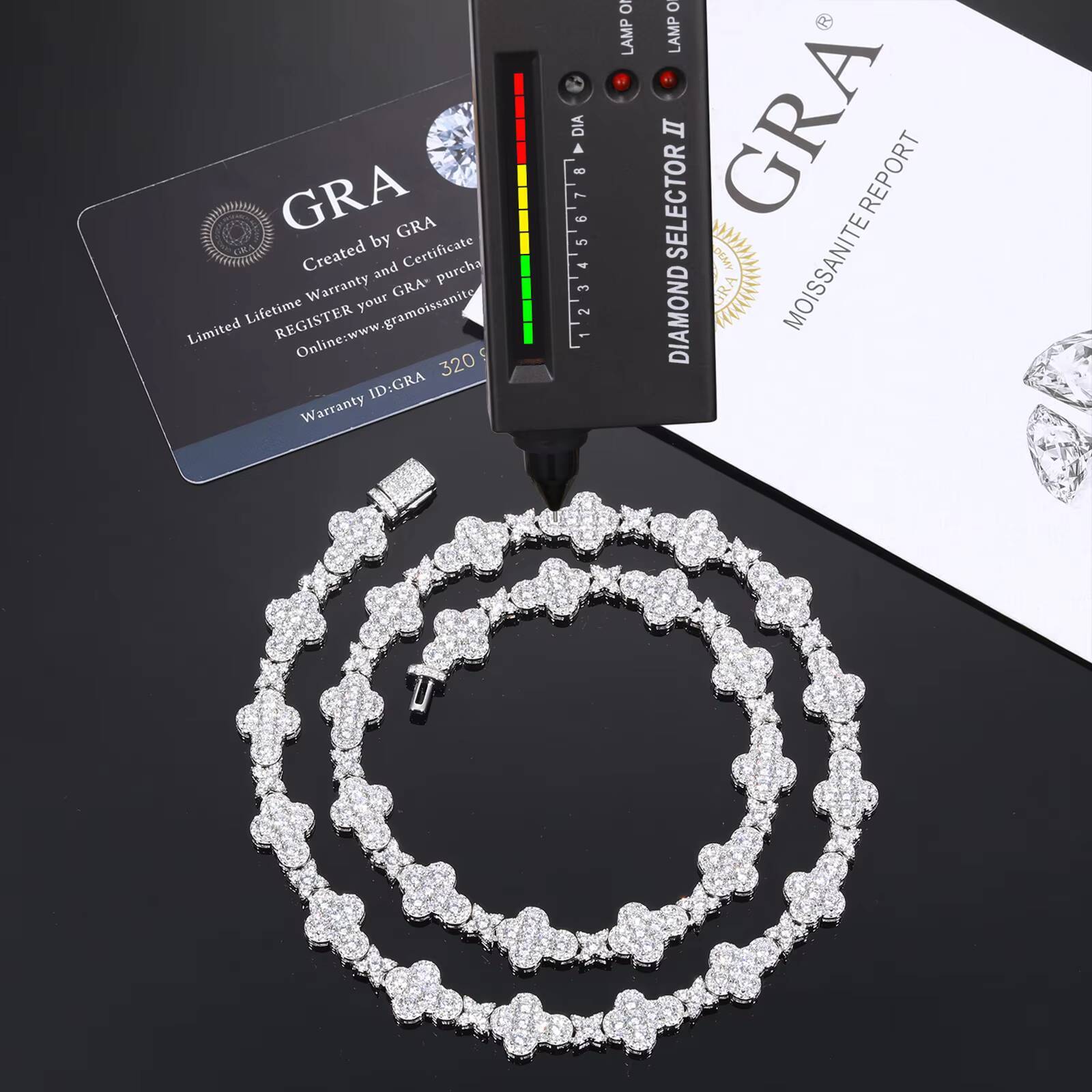 Exquisite Iced Out 10mm 925 Sterling Silver Moissanite Cross Cuban Link Chain Necklace GRA Certificated Pass Diamond Tester