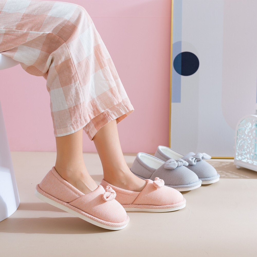 2021 Four Seasons All-Cotton Knitted Maternity Slippers for Postpartum Women with Heel Cover ddmymarket