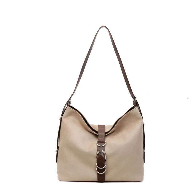 2025 Autumn New Vintage Suede Tote For Women Large Capacity Designer Trendy Commuter Crossbody Bag Fashionable