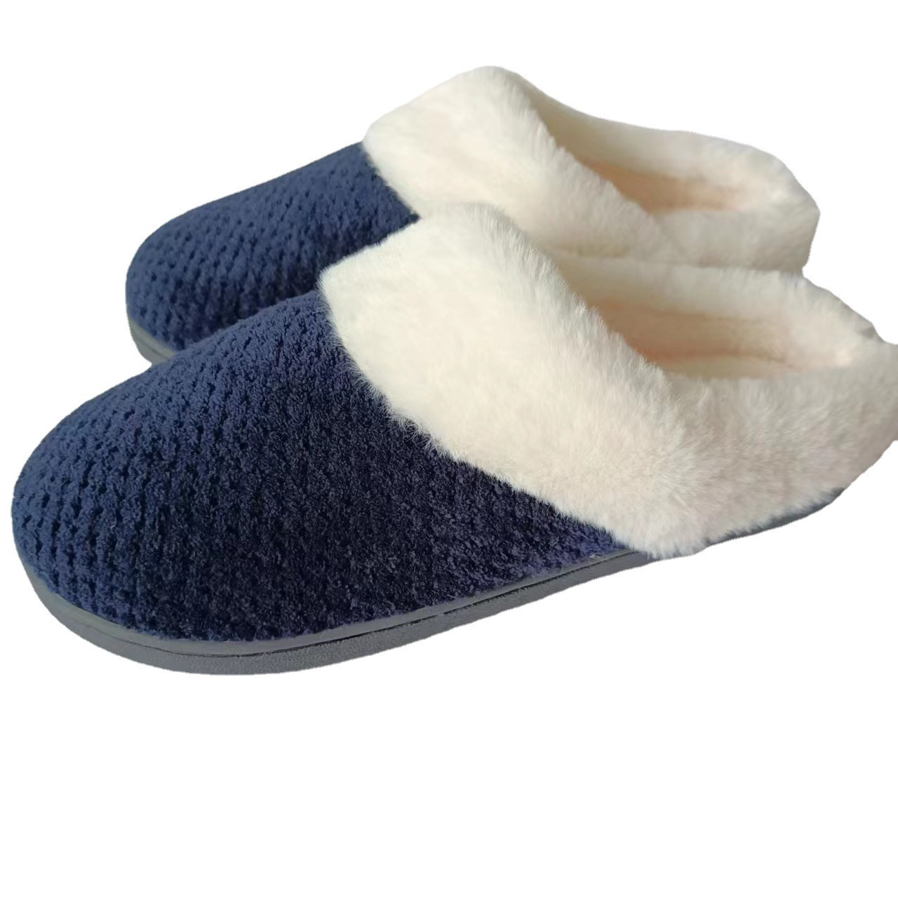 Pineapple Grid Coral Fleece Memory Foam Slippers ddmymarket