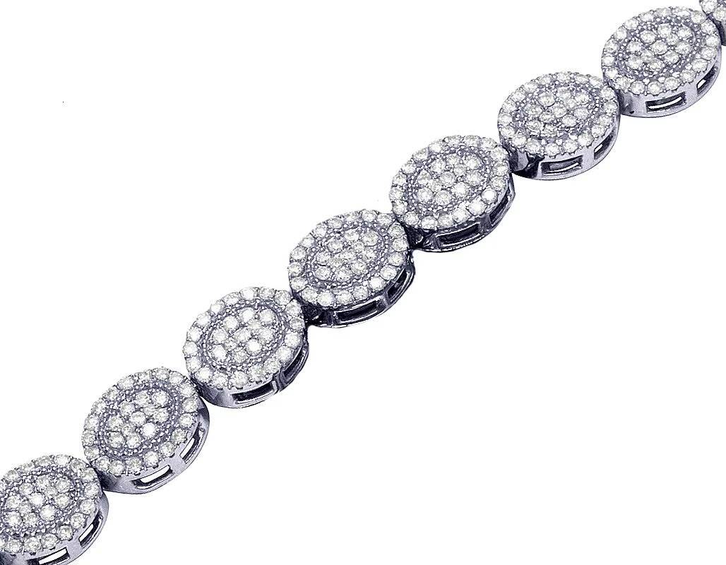 Handmade Jewelry Moissanite Round Diamond Studded In S925 Sterling Silver Custom Classic Bracelet For Men Women