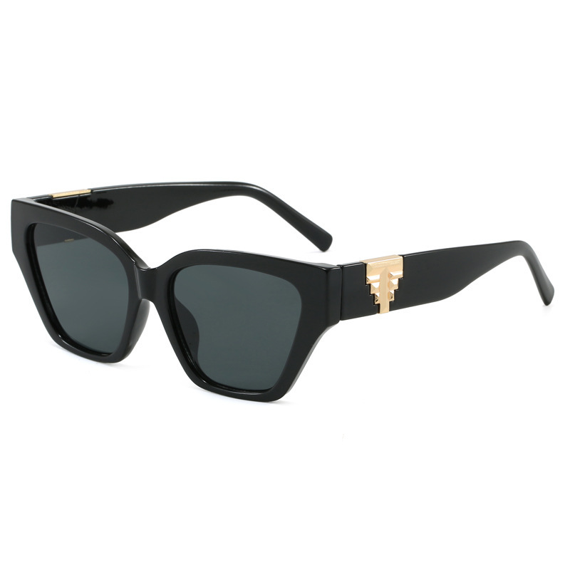 2025 New European American High End Cat Eye Sunglasses Over sized Unisex Versatile Face Slimming Shades