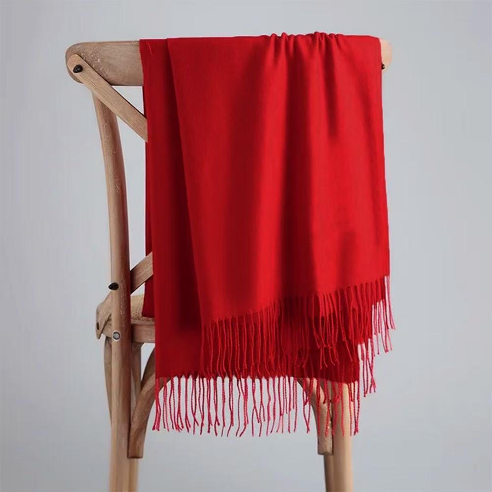 T1865 Trendy New Winter Style Solid Color Scarf, Faux Cashmere, Korean Style, Versatile, Perfect Gift for Men and Women